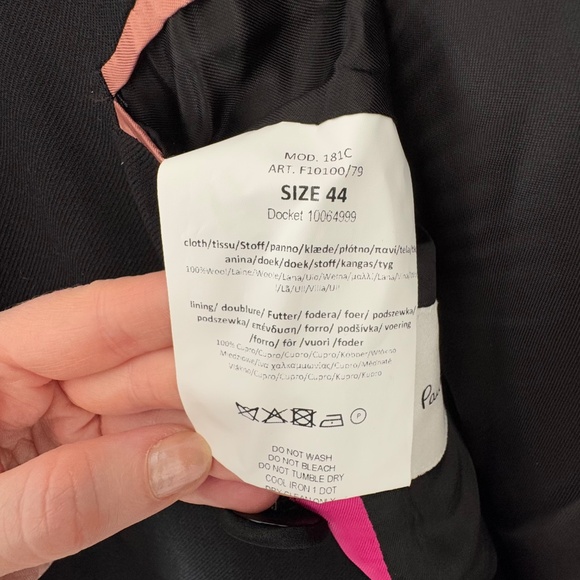 NWT Paul Smith Lightweight Wool Doublebreasted Maxi Coat Black Women's Size 8 - Picture 15 of 15